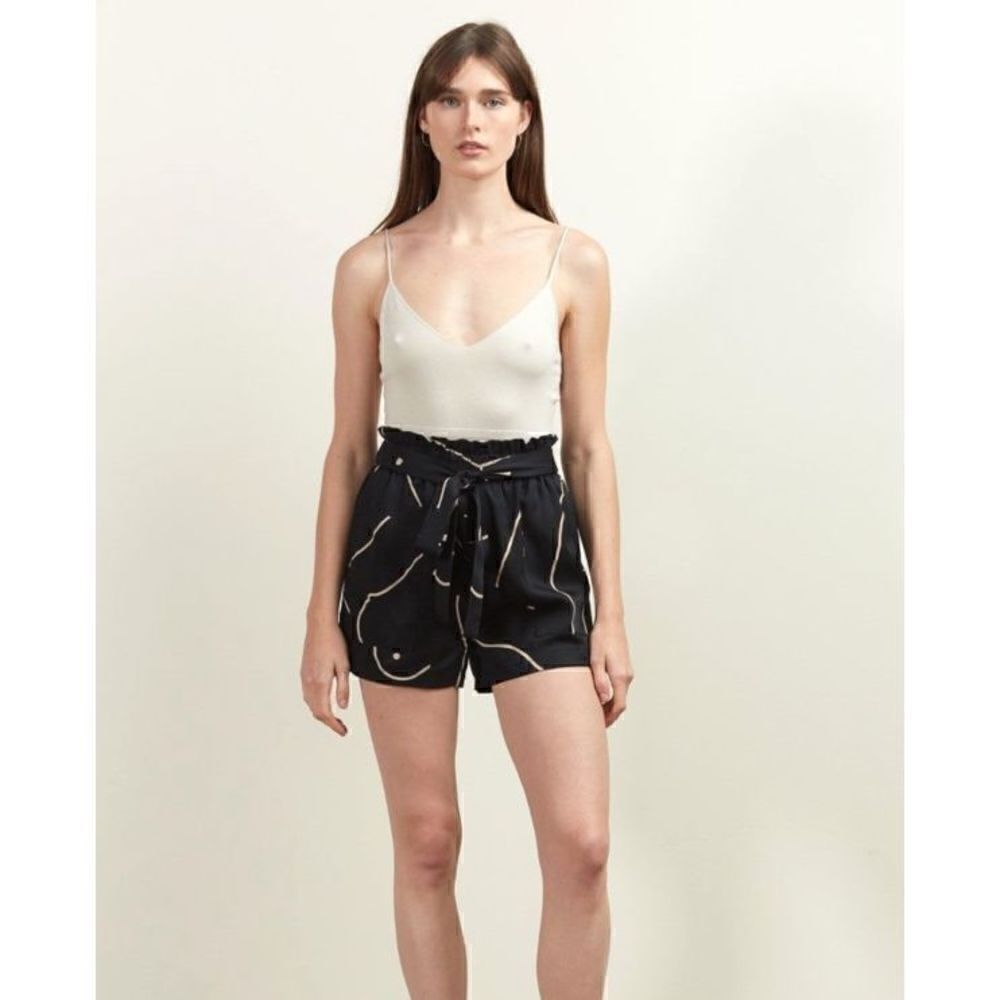 MICHELLE BY COMUNE BABBIT SHORTS Black Contour Print size L